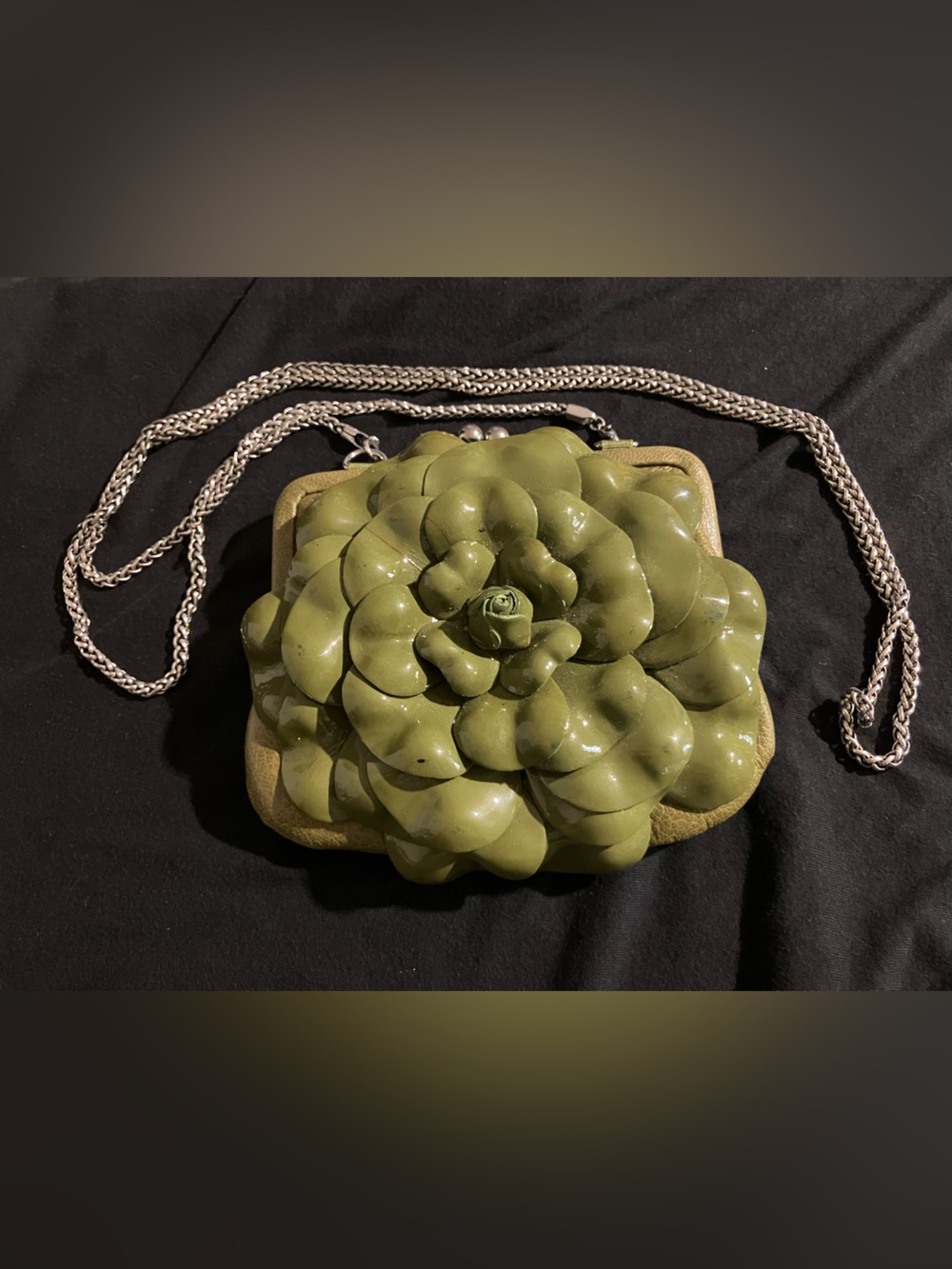 Brighton Olive Green Floral Appliqué Rosalie Crossbody - Picture 2 of 11